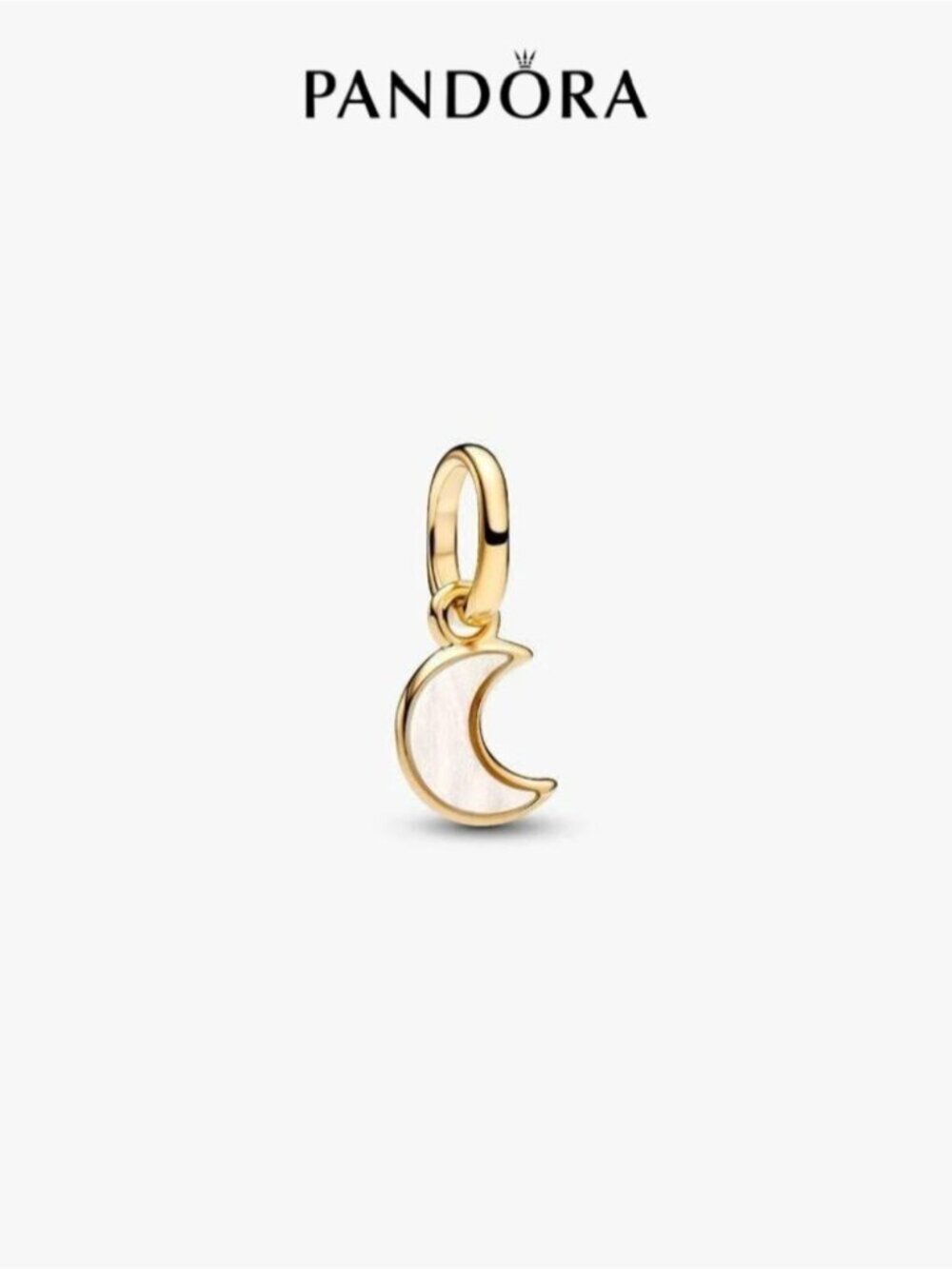 Pandora White Crescent Moon Mini Dangle Charm